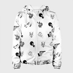 Куртка с капюшоном женская Кровосток Паттерн Z, цвет: 3D-белый