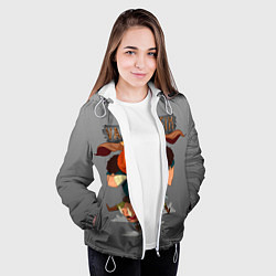 Куртка с капюшоном женская Valheim викинг на свине, цвет: 3D-белый — фото 2