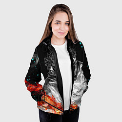 Куртка с капюшоном женская Магическая битва Jujutsu kai, цвет: 3D-черный — фото 2