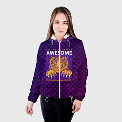 Куртка с капюшоном женская Awesome Тигр lion like, цвет: 3D-белый — фото 2