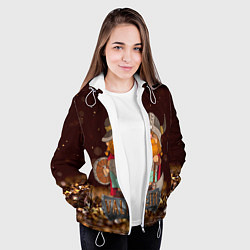 Куртка с капюшоном женская Valheim мультяшный викинг, цвет: 3D-белый — фото 2