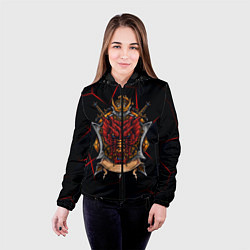 Куртка с капюшоном женская Красный китайский дракон, цвет: 3D-черный — фото 2