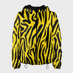 Куртка с капюшоном женская Тигровые полоски, цвет: 3D-черный