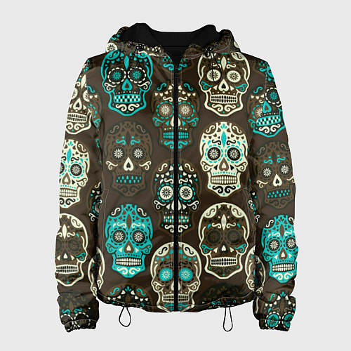Женская куртка Черепа с узорами / 3D-Черный – фото 1