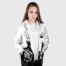 Куртка с капюшоном женская Магическая битва Годжо, цвет: 3D-белый — фото 2