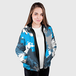 Куртка с капюшоном женская Камуфляж ледяной, цвет: 3D-черный — фото 2