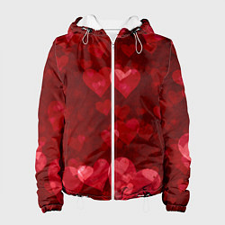 Куртка с капюшоном женская СЕРДЕЧКИ HEARTS Z, цвет: 3D-белый