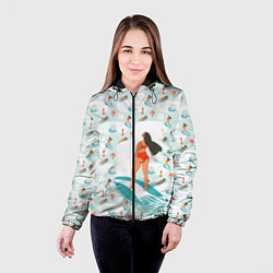 Куртка с капюшоном женская Серфингистка, цвет: 3D-черный — фото 2