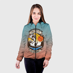 Куртка с капюшоном женская Поход и туристическая рыбалка, цвет: 3D-черный — фото 2