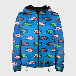 Куртка с капюшоном женская Рыбки, цвет: 3D-черный