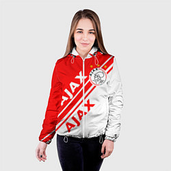 Куртка с капюшоном женская FC AJAX AMSTERDAM ФК АЯКС, цвет: 3D-белый — фото 2