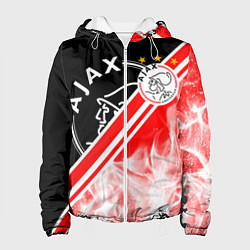 Куртка с капюшоном женская FC AJAX AMSTERDAM ФК АЯКС, цвет: 3D-белый