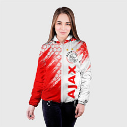 Куртка с капюшоном женская FC AJAX AMSTERDAM ФК АЯКС, цвет: 3D-белый — фото 2