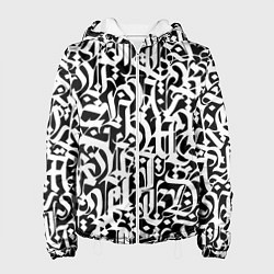 Куртка с капюшоном женская КАЛЛИГРАФИЯ CALLIGRAPHY, цвет: 3D-белый