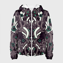 Куртка с капюшоном женская Абстрактная фантастика, цвет: 3D-белый