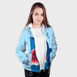 Куртка с капюшоном женская Акула bite, цвет: 3D-белый — фото 2