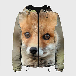 Куртка с капюшоном женская Миленький лисенок, цвет: 3D-черный