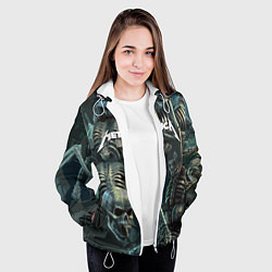 Куртка с капюшоном женская Metallica Metal Skull, цвет: 3D-белый — фото 2