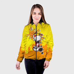 Куртка с капюшоном женская Тигр из капель, цвет: 3D-черный — фото 2