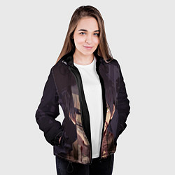 Куртка с капюшоном женская Атака титанов, цвет: 3D-черный — фото 2