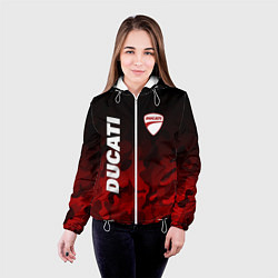Куртка с капюшоном женская DUCATI ДУКАТИ КАМУФЛЯЖ, цвет: 3D-белый — фото 2