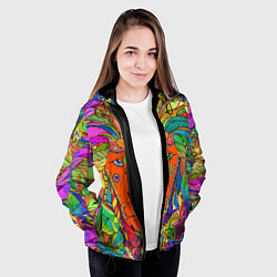 Куртка с капюшоном женская Лев шаман, цвет: 3D-черный — фото 2
