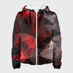 Женская куртка Серо-красная абстракция