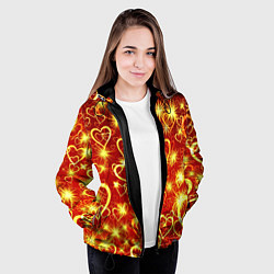 Куртка с капюшоном женская Любовный взрыв, цвет: 3D-черный — фото 2
