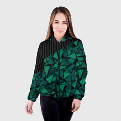 Куртка с капюшоном женская Геометрический узор, цвет: 3D-черный — фото 2