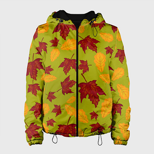 Женская куртка Осенние листья клён и дуб / 3D-Черный – фото 1
