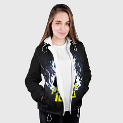 Куртка с капюшоном женская Моб Психо 100, цвет: 3D-белый — фото 2