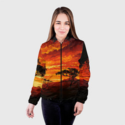 Куртка с капюшоном женская АФРИКАНСКАЯ САВАННА, цвет: 3D-черный — фото 2