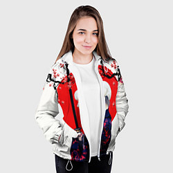 Куртка с капюшоном женская НАД ВЕТВЯМИ САКУРЫ, цвет: 3D-белый — фото 2