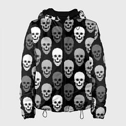 Куртка с капюшоном женская Черно-белый готический, цвет: 3D-черный