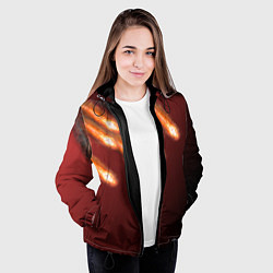 Куртка с капюшоном женская Падение комет, цвет: 3D-черный — фото 2