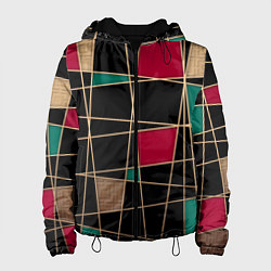 Куртка с капюшоном женская Модный абстрактный узор, цвет: 3D-черный