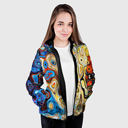 Куртка с капюшоном женская Психоделическое искусство, цвет: 3D-черный — фото 2