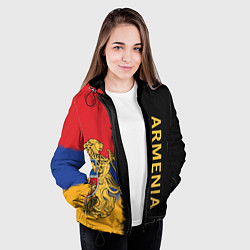 Куртка с капюшоном женская Armenia Flag and emblem, цвет: 3D-черный — фото 2