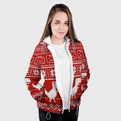 Куртка с капюшоном женская Новогодний гугл, цвет: 3D-белый — фото 2