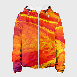 Куртка с капюшоном женская ПЯТНО ЮПИТЕРА ОРАНЖЕВЫЙ ГРАНЖ, цвет: 3D-белый