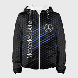 Куртка с капюшоном женская MERCEDES LOGO NEON, цвет: 3D-белый