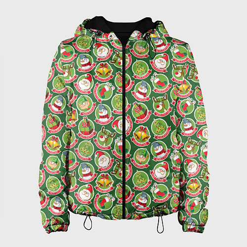 Женская куртка Новогодние Персонажи / 3D-Черный – фото 1