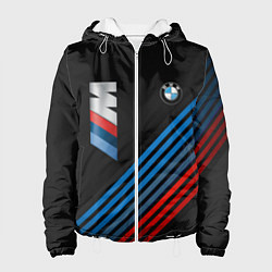 Куртка с капюшоном женская BMW STRIPE, цвет: 3D-белый
