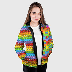 Куртка с капюшоном женская POP IT СМАЙЛЫ, цвет: 3D-черный — фото 2