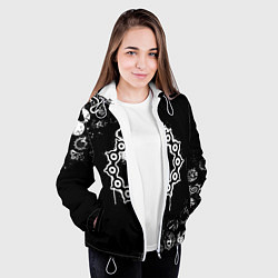 Куртка с капюшоном женская 7 СМЕРТНЫХ ГРЕХОВ МЕЛОДИАС СИМВОЛ ДРАКОН, цвет: 3D-белый — фото 2