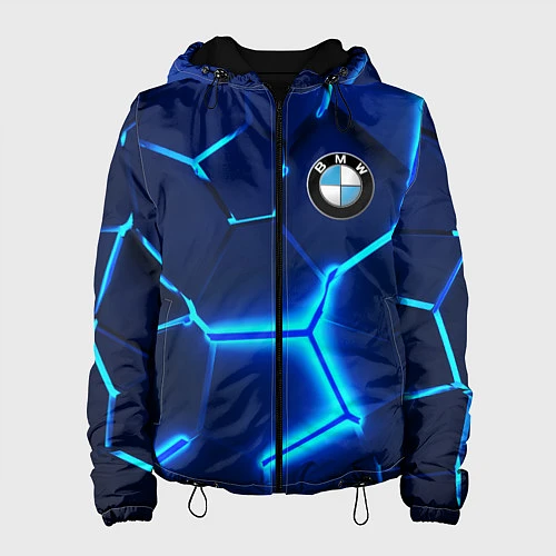 Женская куртка BMW LOGO 3Д ПЛИТЫ ГЕОМЕТРИЯ / 3D-Черный – фото 1