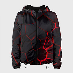Куртка с капюшоном женская Адские 3D плиты 3Д геометрия плиты, цвет: 3D-черный