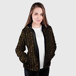 Куртка с капюшоном женская ЕГИПЕТСКИЕ ИЕРОГЛИФЫ ЗОЛОТОМ, цвет: 3D-черный — фото 2