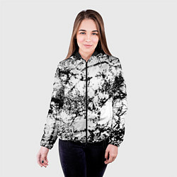 Куртка с капюшоном женская Эффект линогравюры, цвет: 3D-черный — фото 2