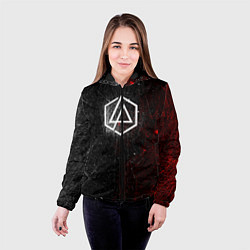 Куртка с капюшоном женская Linkin Park Logo Линкин Парк, цвет: 3D-черный — фото 2